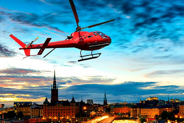 Flyg helikopter över Stockholm
