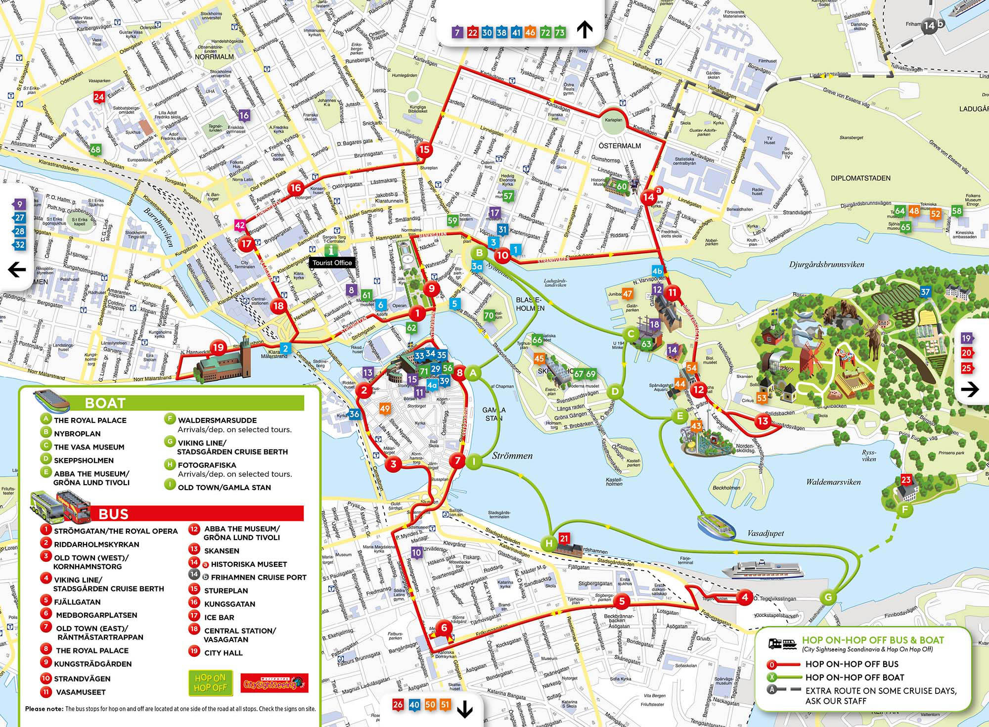 Hop On Hop Off Bus Sightseeing In Stockholm Ticket Valid 24 Hours Hop On And Off As You Like