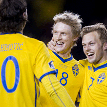 Landskamp Sverige - Brasilien p� R�sunda Stadion.